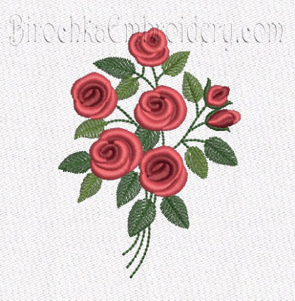 Machine Embroidery Design Bouquet of roses – Birochka Embroidery