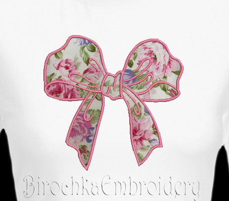 Cotton Cluster with Bow Embroidery Applique Design ***INSTANT DOWNLOAD