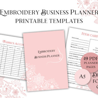 Embroidery and sewing bissiness planner